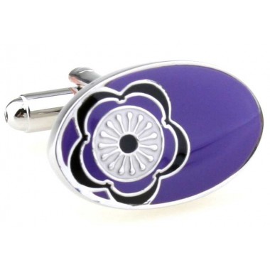 Butoni camasa cu model floare pe fond violet